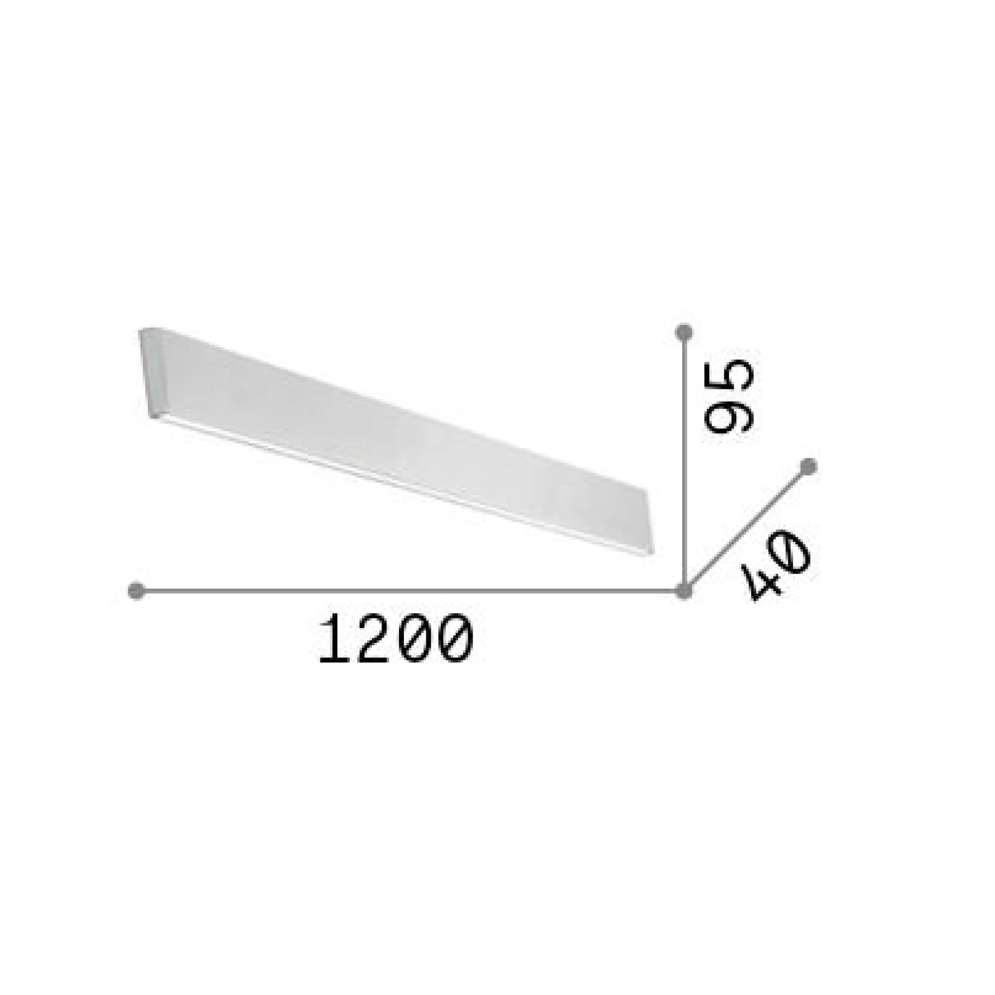 Ideal-Lux - Lampada da parete LINUS AP 3000K WH, 120 x 10 x h4 cm,<Dmora Cheap