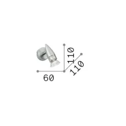 Ideal-Lux - Lampada da parete ALFA AP1 NICKEL, 6 x 11 x h11 cm,<Dmora Shop
