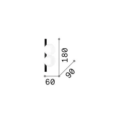 Ideal-Lux - Lampada da parete PING PONG AP2 , 18 x 6 x h9 cm,<Dmora Cheap