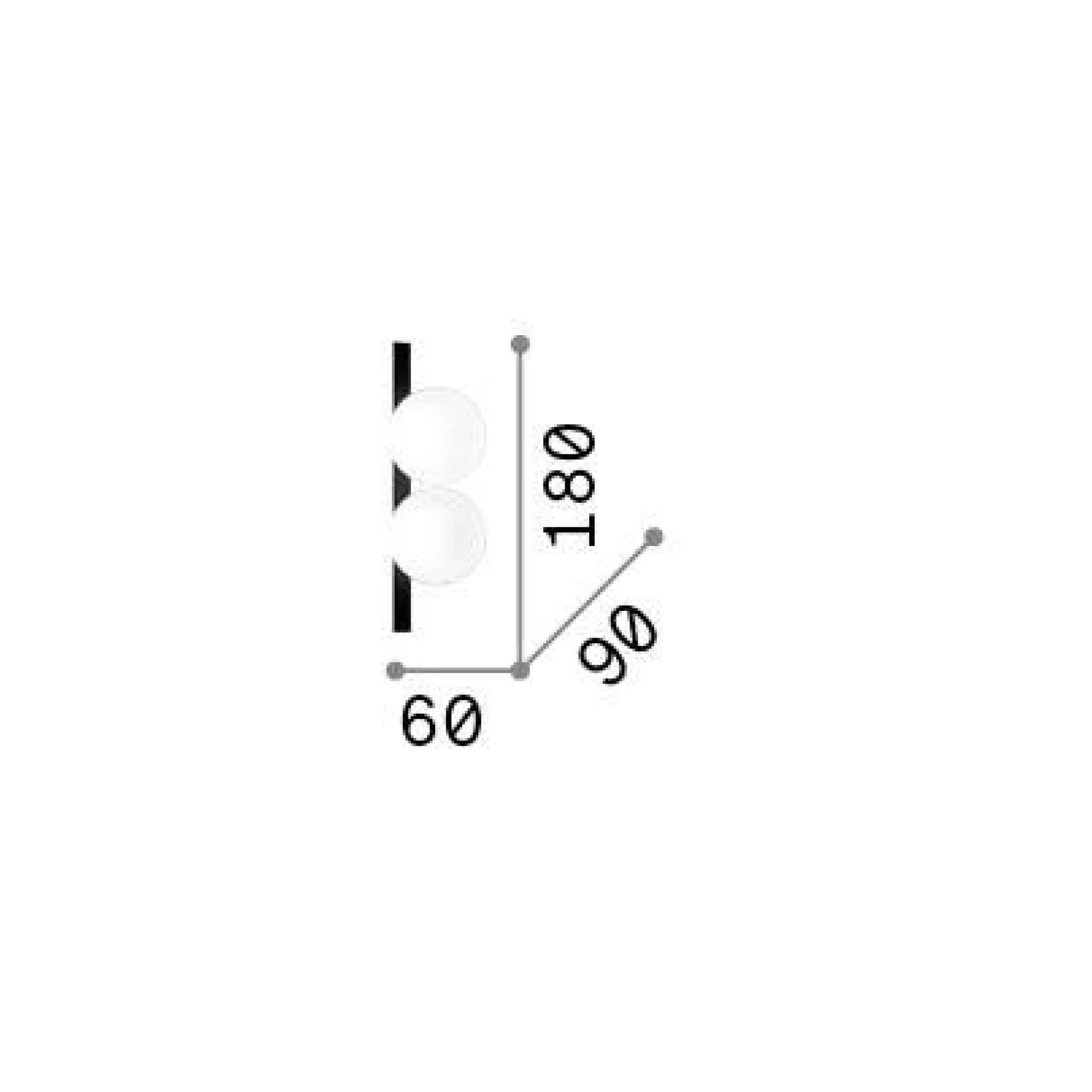 Ideal-Lux - Lampada da parete PING PONG AP2 , 18 x 6 x h9 cm,<Dmora Cheap