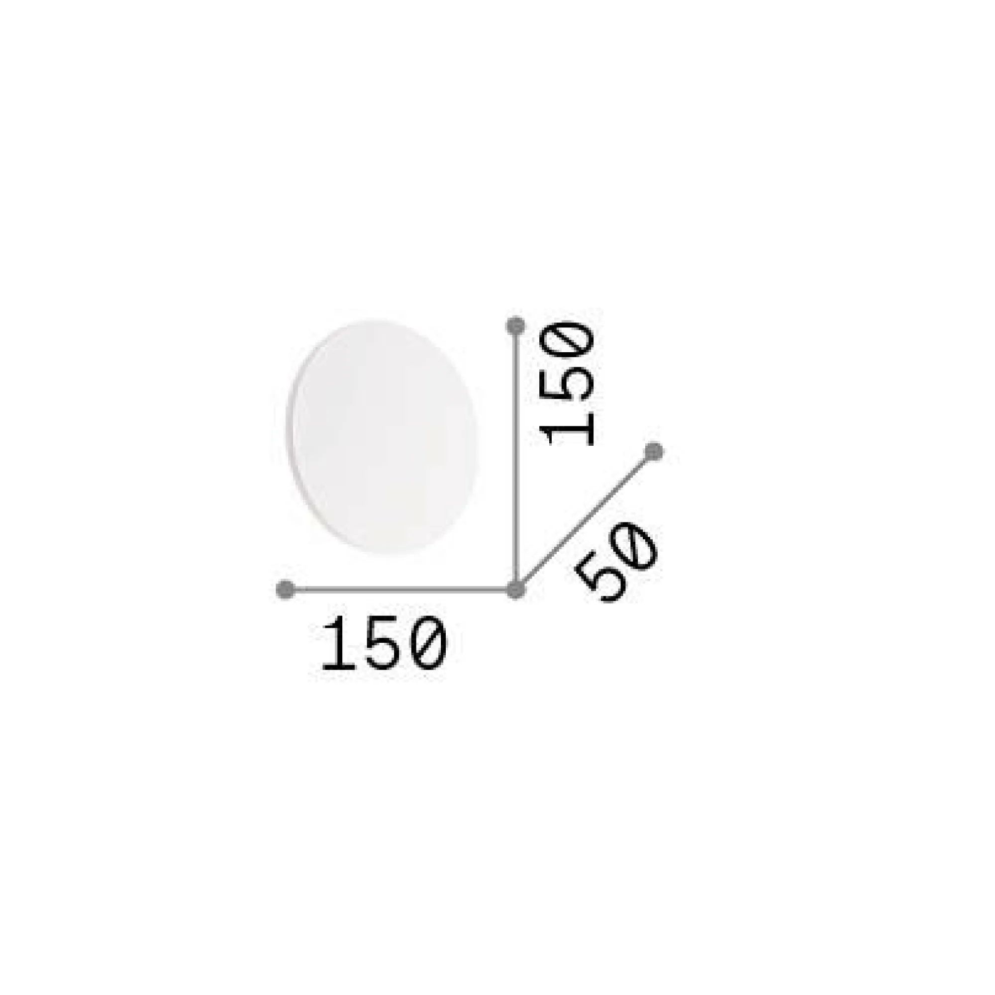 Ideal-Lux - Lampada da parete COVER AP D15 ROUND , 15 x 15 x h5 cm,<Dmora Best Sale