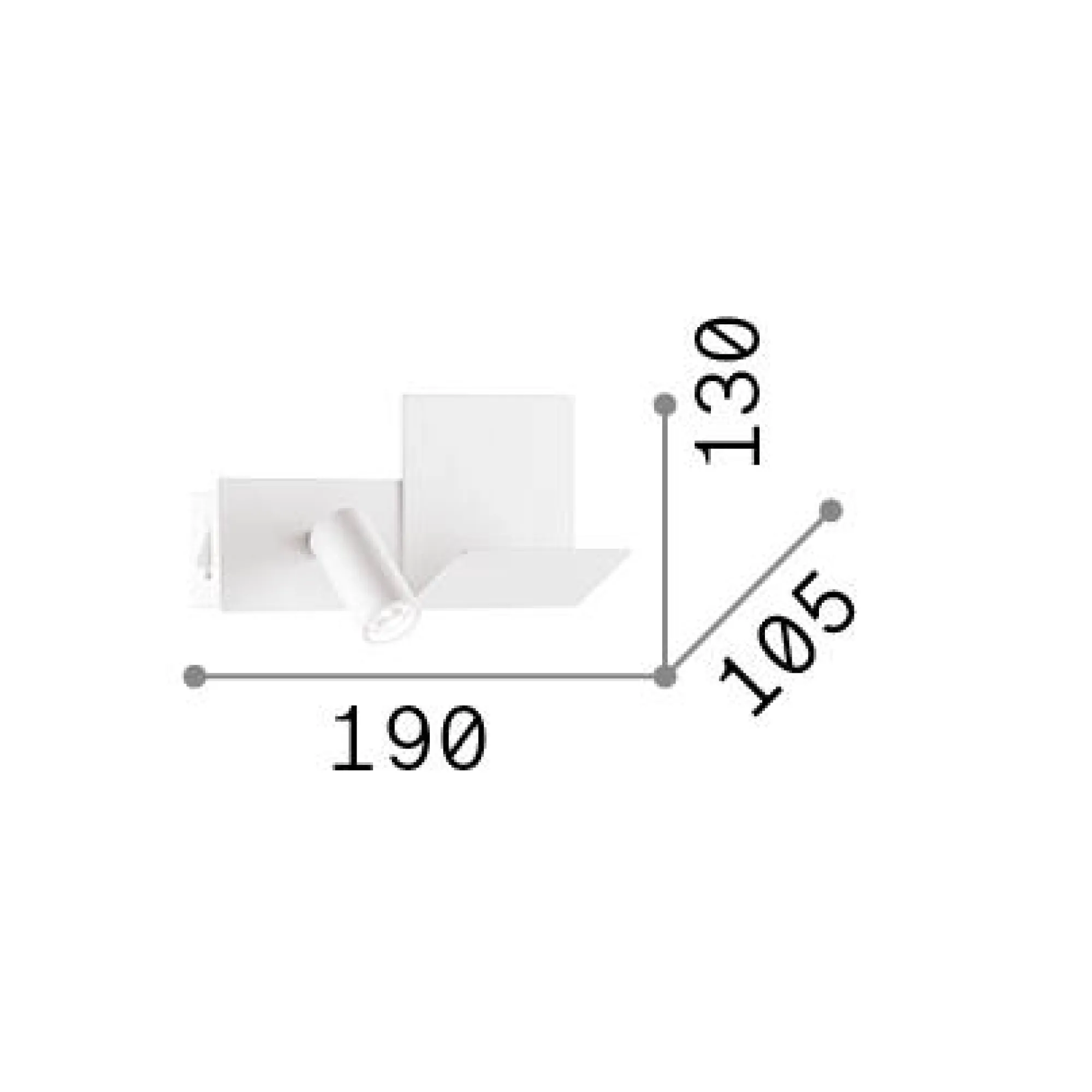 Ideal-Lux - Lampada da parete KOMODO-1 AP , 19 x 13 x h8 cm,<Dmora Discount