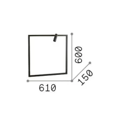 Ideal-Lux - Lampada da parete SYNTESI AP SQUARE , 61 x 60 x h15 cm,<Dmora Clearance