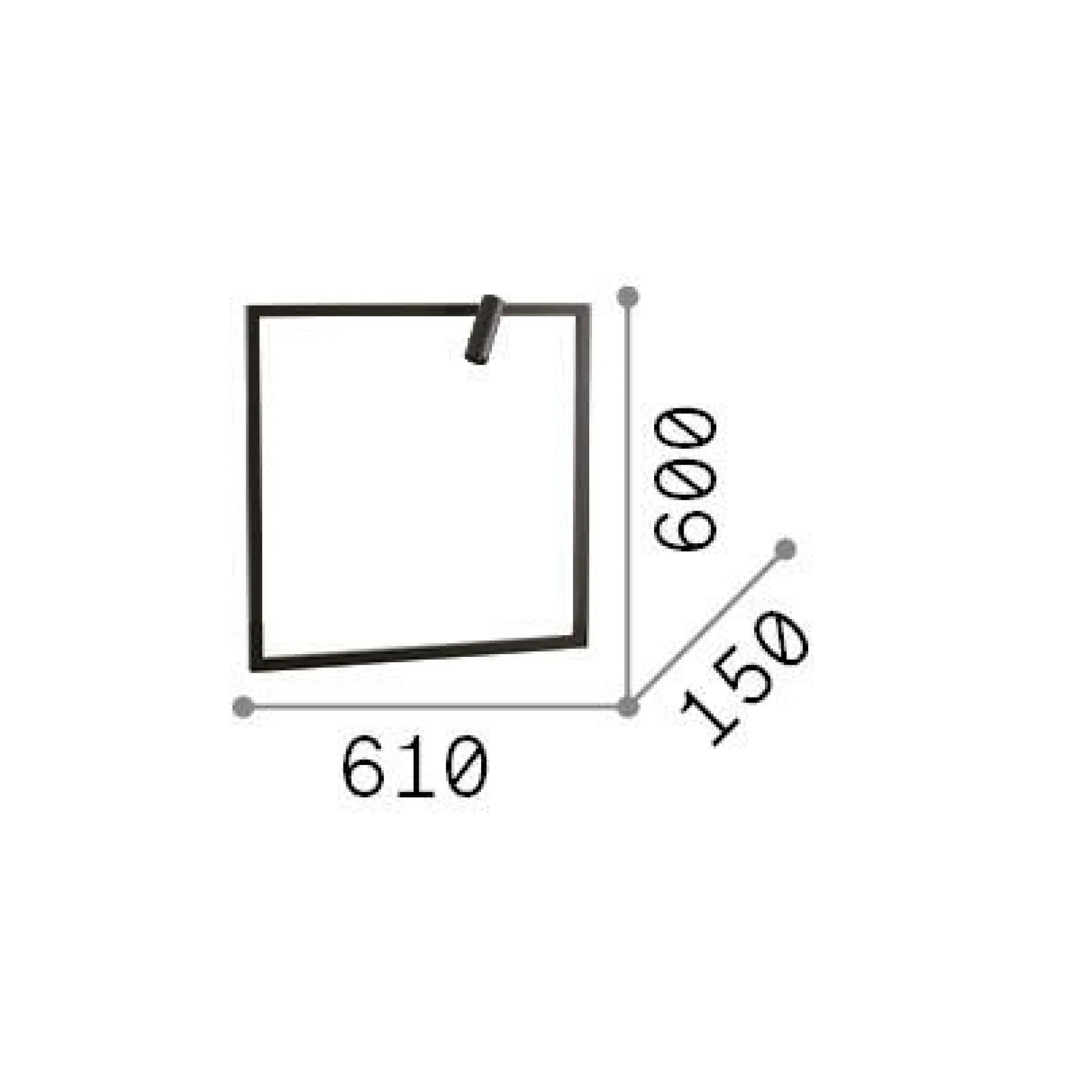 Ideal-Lux - Lampada da parete SYNTESI AP SQUARE , 61 x 60 x h15 cm,<Dmora Clearance