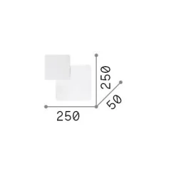 Ideal-Lux - Lampada da parete POUCHE AP SQUARE, 25 x 25 x h5 cm,<Dmora Cheap