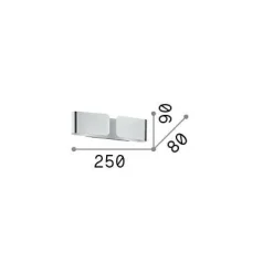 Ideal-Lux - Lampada da parete CLIP AP2 MINI COFFEE, 25 x 9 x h8 cm,<Dmora Outlet