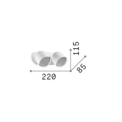 Ideal-Lux - Lampada da parete DODO AP2 , 22 x 12 x h9 cm,<Dmora Shop