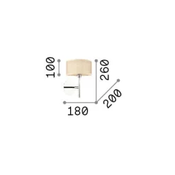 Ideal-Lux - Lampada da parete WOODY AP1 , 18 x 26 x h20 cm,<Dmora Online