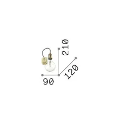 Ideal-Lux - Lampada da parete FRIDA AP1 BRUNITO, 9 x 21 x h12 cm,<Dmora Discount