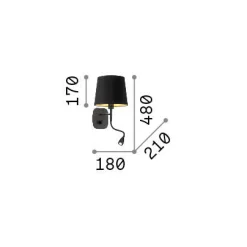 Ideal-Lux - Lampada da parete NORDIK AP2, 18 x 48 x h21 cm,<Dmora Cheap