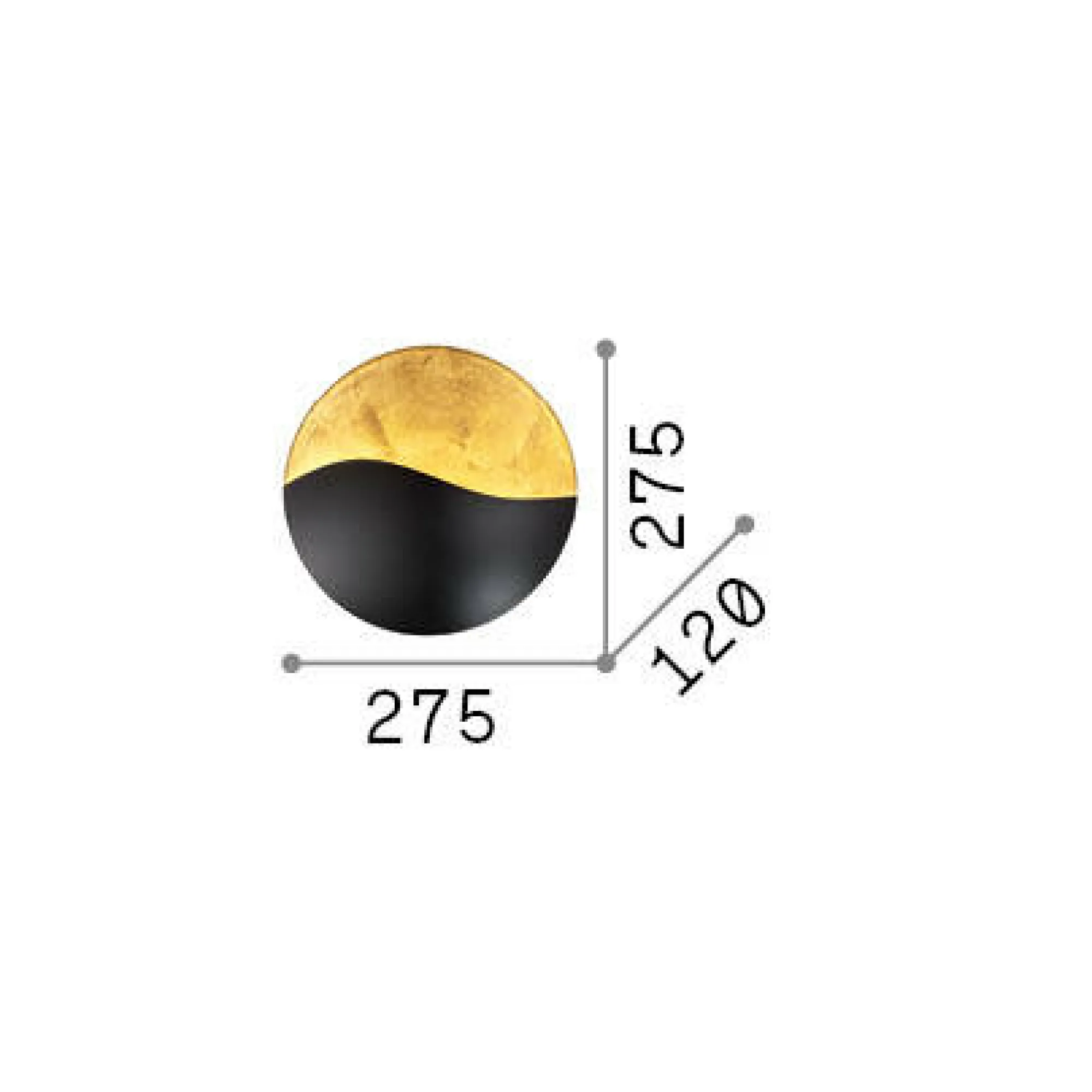 Ideal-Lux - Lampada da parete SUNRISE AP3, 28 x 28 x h12 cm,<Dmora New