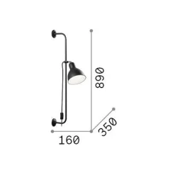 Ideal-Lux - Lampada da parete SHOWER AP1, 16 x 89 x h35 cm,<Dmora Cheap
