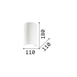 Ideal-Lux - Lampada da parete FLASH GESSO AP1 ROUND, 11 x 18 x h11 cm,<Dmora Best