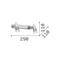 Ideal-Lux - Lampada da parete ALFA AP2 NICKEL, 29 x 11 x h11 cm,<Dmora Sale