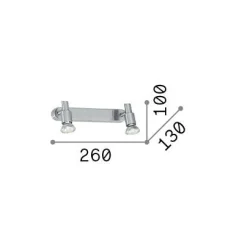 Ideal-Lux - Lampada da parete SLEM AP2 NICKEL, 26 x 10 x h13 cm,<Dmora Flash Sale