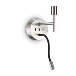 Ideal-Lux - Lampada da parete SET UP MAP2 NICKEL, 12 x 21 x h21 cm,<Dmora Store
