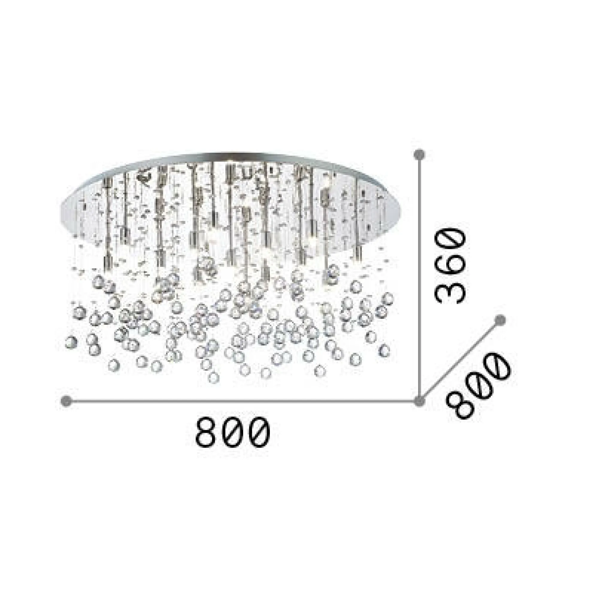 Ideal-Lux - Lampada da soffitto MOONLIGHT PL15 , 80 x 80 x h36 cm,<Dmora Best Sale