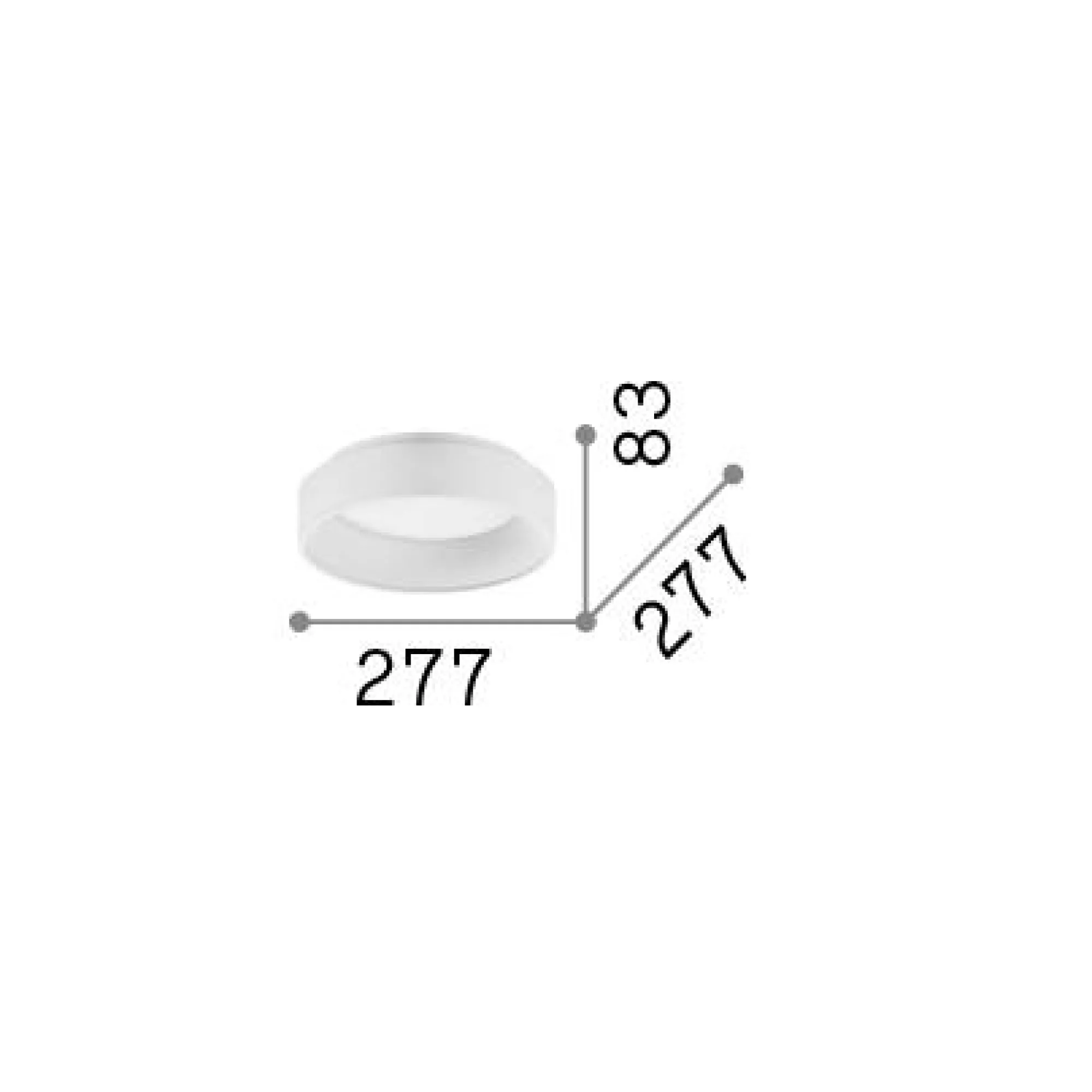 Ideal-Lux - Lampada da soffitto ZIGGY PL D030 , 28 x 28 x h8 cm,<Dmora Clearance