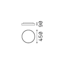 Ideal-Lux - Lampada da soffitto HALO PL D45 3000K, 45 x 45 x h9 cm,<Dmora Shop