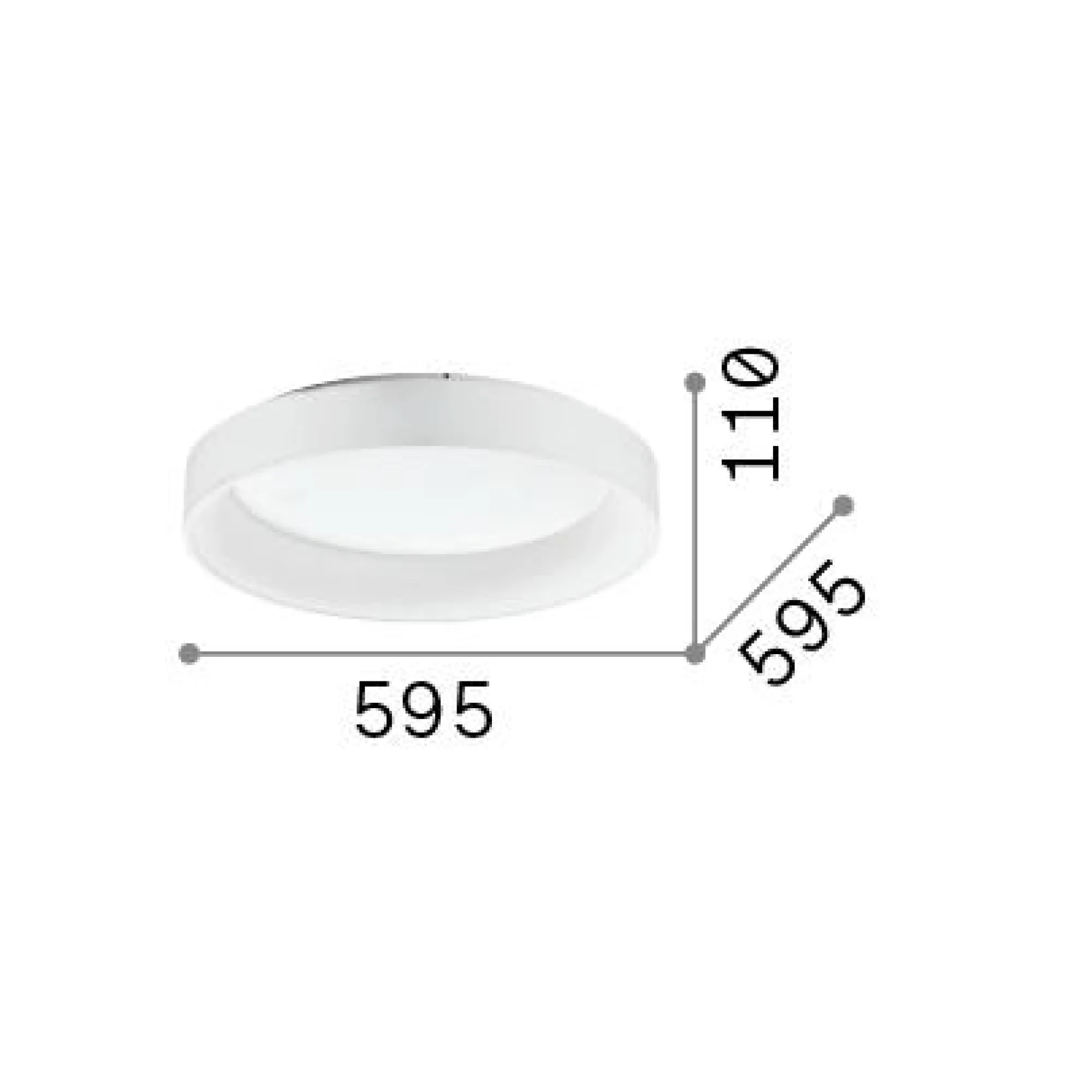 Ideal-Lux - Lampada da soffitto ZIGGY PL D060 , 60 x 60 x h11 cm,<Dmora Online