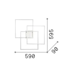 Ideal-Lux - Lampada da soffitto FRAME PL QUADRATO , 59 x 60 x h9 cm,<Dmora Best Sale