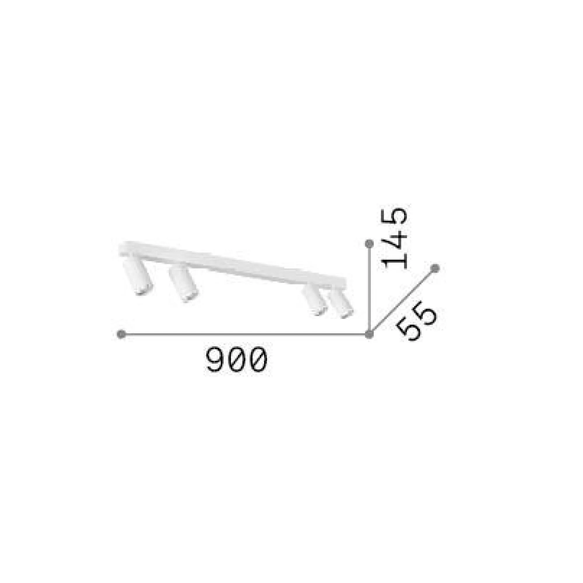 Ideal-Lux - Lampada da soffitto PROFILO PL4 , 90 x 6 x h15 cm,<Dmora Cheap