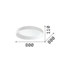 Ideal-Lux - Lampada da soffitto ZIGGY PL D080 , 80 x 80 x h11 cm,<Dmora Online