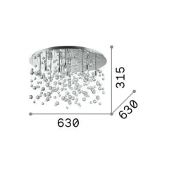 Ideal-Lux - Lampada da soffitto NEVE PL12 , 63 x 63 x h32 cm,<Dmora Fashion