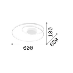 Ideal-Lux - Lampada da soffitto OZ PL DALI , 60 x 60 x h18 cm,<Dmora Clearance