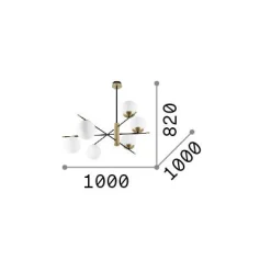 Ideal-Lux - Lampada da soffitto GOURMET PL6, 100 x 100 x h82 cm,<Dmora Hot