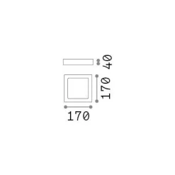 Ideal-Lux - Lampada da soffitto UNIVERSAL PL D17 SQUARE 4000K, 17 x 17 x h4 cm,<Dmora Hot