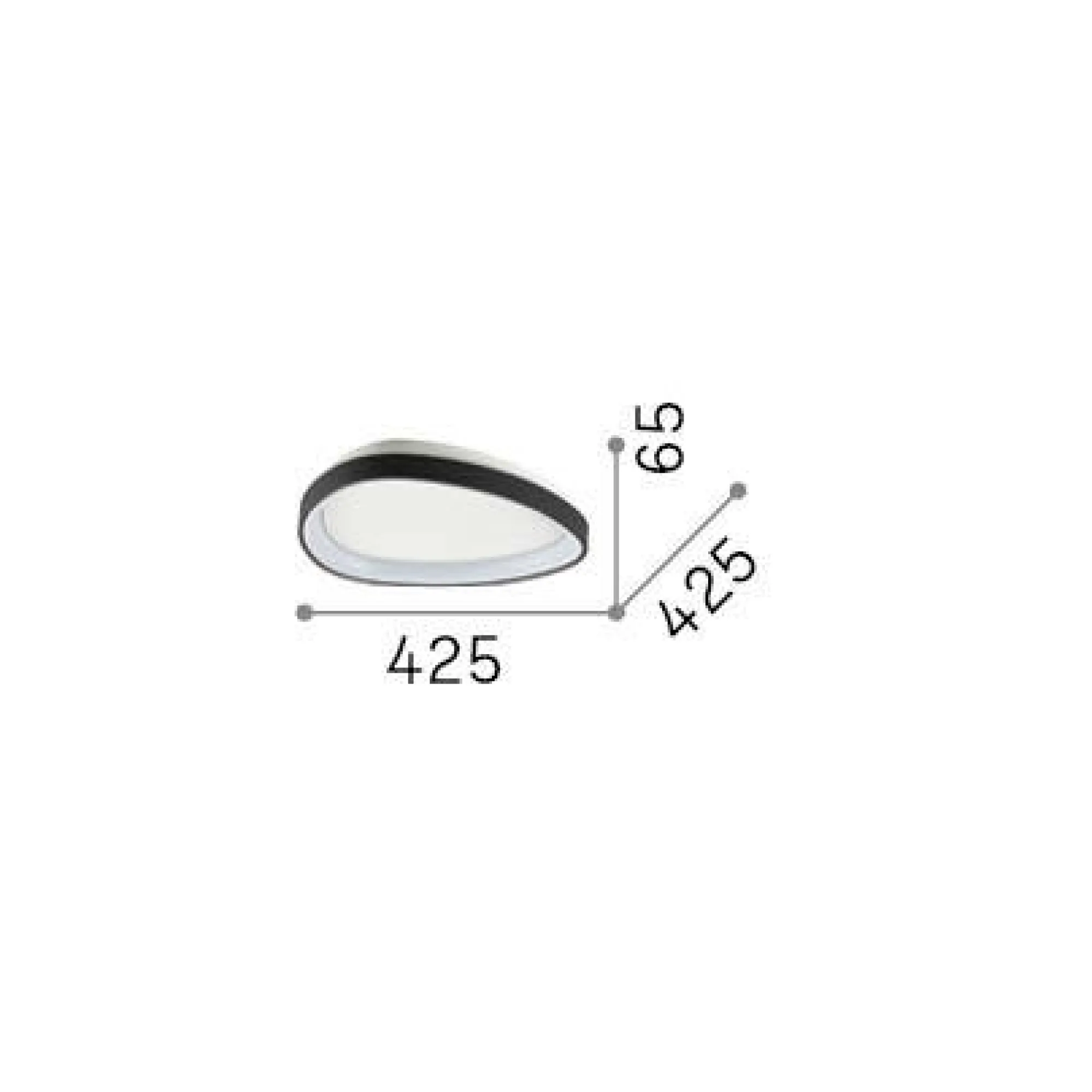 Ideal-Lux - Lampada da soffitto GEMINI PL D042 ON-OFF , 43 x 43 x h7 cm,<Dmora Shop