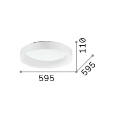 Ideal-Lux - Lampada da soffitto ZIGGY PL D060 , 60 x 60 x h11 cm,<Dmora Store