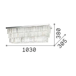 Ideal-Lux - Lampada da soffitto MARTINEZ PL8 , 103 x 31 x h38 cm,<Dmora Clearance