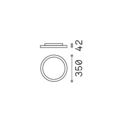Ideal-Lux - Lampada da soffitto FLY SLIM PL D35 3000K, 35 x 35 x h4 cm,<Dmora Outlet