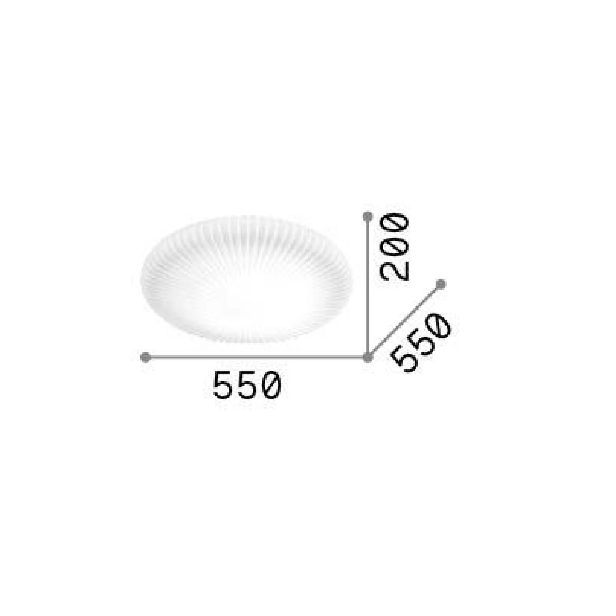 Ideal-Lux - Lampada da soffitto ATRIUM PL D55, 55 x 55 x h20 cm,<Dmora New