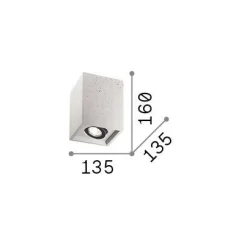 Ideal-Lux - Lampada da soffitto OAK PL1 SQUARE CEMENTO, 14 x 14 x h16 cm,<Dmora Online