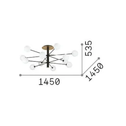 Ideal-Lux - Lampada da soffitto COSMOPOLITAN PL12, 145 x 145 x h54 cm,<Dmora Discount