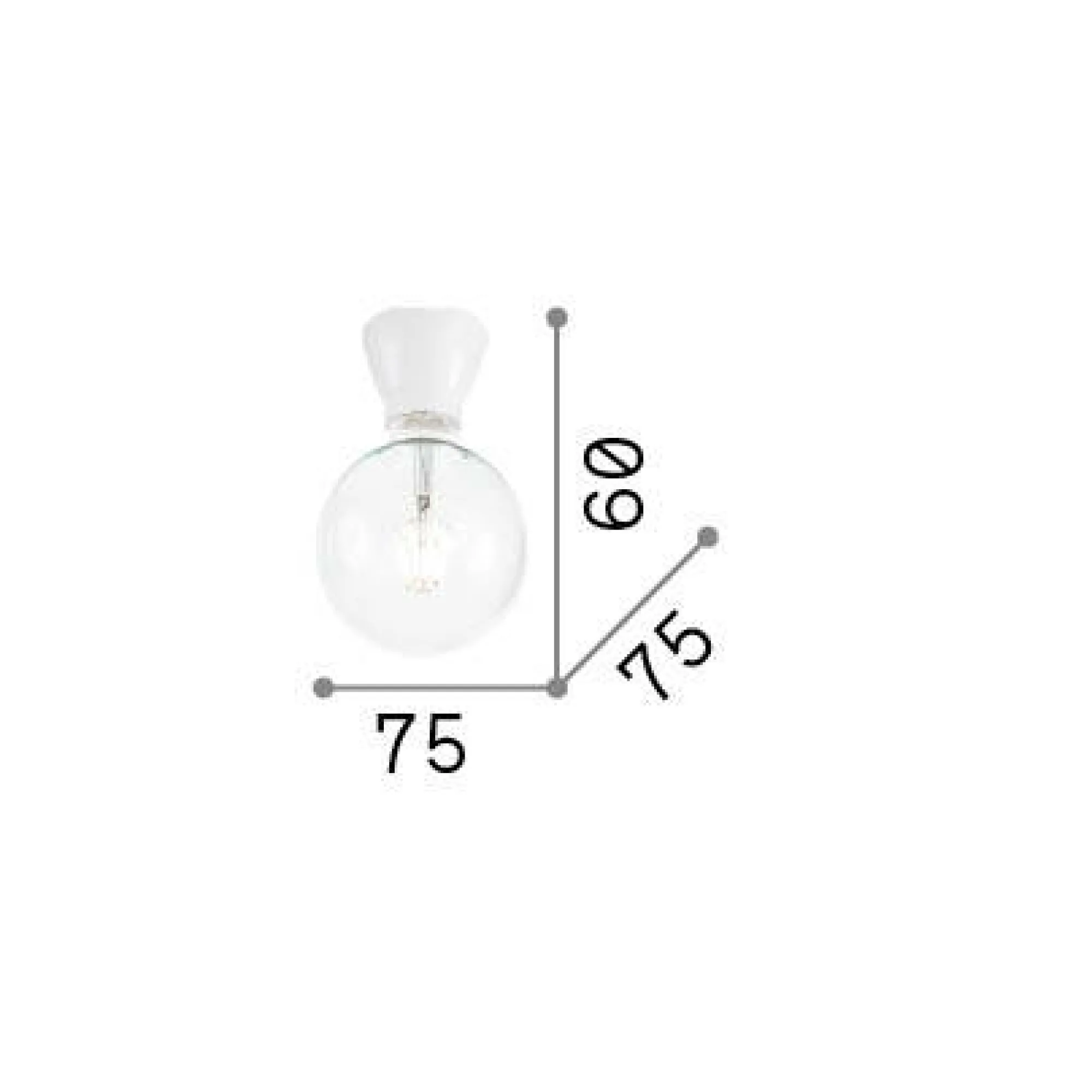 Ideal-Lux - Lampada da soffitto WINERY PL1 , 8 x 8 x h6 cm,<Dmora Flash Sale