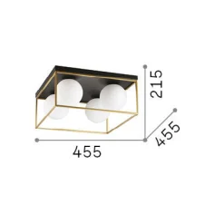 Ideal-Lux - Lampada da soffitto LINGOTTO PL4 , 46 x 46 x h22 cm,<Dmora Best Sale