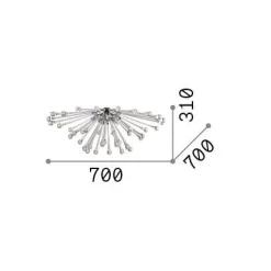 Ideal-Lux - Lampada da soffitto PAULINE PL5, 70 x 70 x h31 cm,<Dmora Cheap