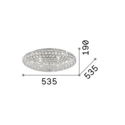 Ideal-Lux - Lampada da soffitto KING PL9 , 54 x 54 x h19 cm,<Dmora Clearance