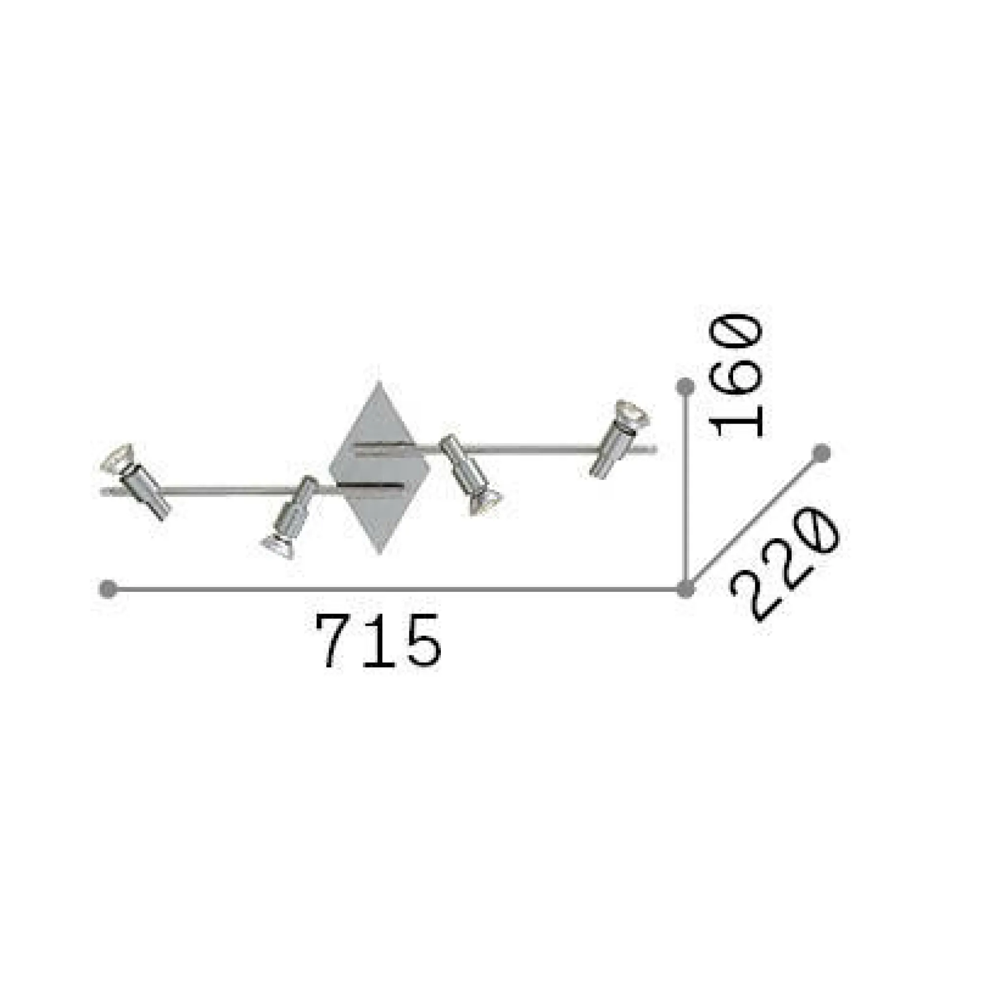 Ideal-Lux - Lampada da soffitto SLEM PL4 , 72 x 22 x h16 cm,<Dmora Outlet