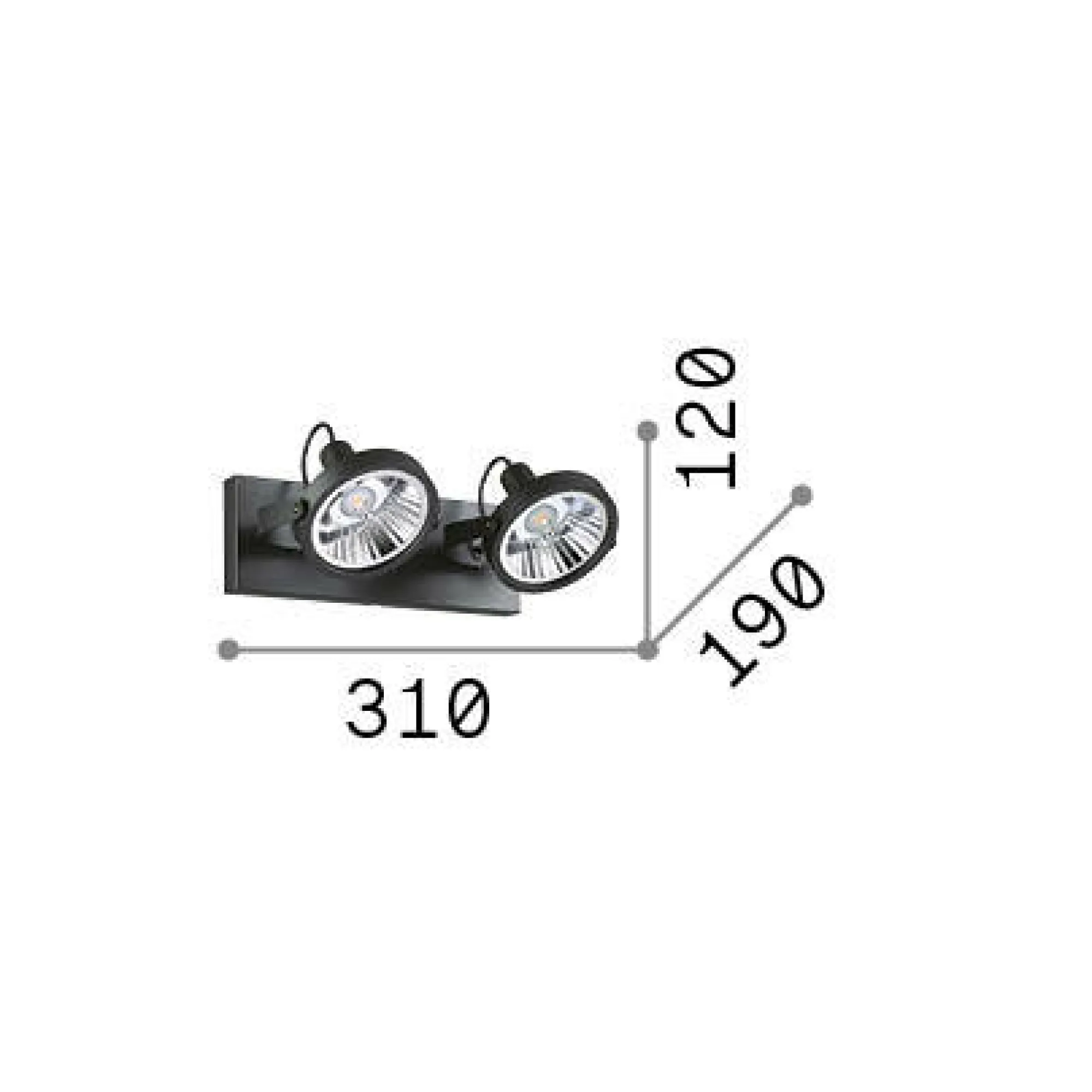 Ideal-Lux - Lampada da soffitto GLIM PL2 , 31 x 12 x h19 cm,<Dmora Hot