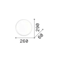 Ideal-Lux - Lampada da soffitto GEMMA PL D29 , 29 x 29 x h6 cm,<Dmora Sale