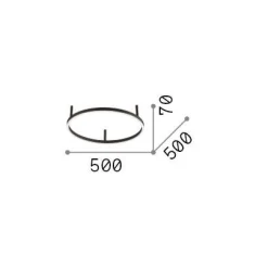 Ideal-Lux - Lampada da soffitto ORACLE SLIM PL D050 ROUND 3000K ON-OFF BK, 50 x 50 x h7 cm,<Dmora Best Sale
