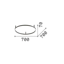 Ideal-Lux - Lampada da soffitto ORACLE SLIM PL D070 ROUND 3000K ON-OFF BK, 70 x 70 x h7 cm,<Dmora Best Sale