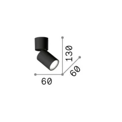 Ideal-Lux - Lampada da soffitto TOBY PL1 , 6 x 6 x h13 cm,<Dmora Fashion
