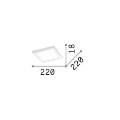 Ideal-Lux - Lampada da soffitto AURA PL SQUARE 3000K , 22 x 22 x h2 cm,<Dmora Sale