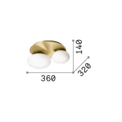 Ideal-Lux - Lampada da soffitto NINFEA PL2 , 36 x 32 x h14 cm,<Dmora Online
